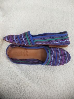 Unisa made in Spain Blue Multistripe Flats